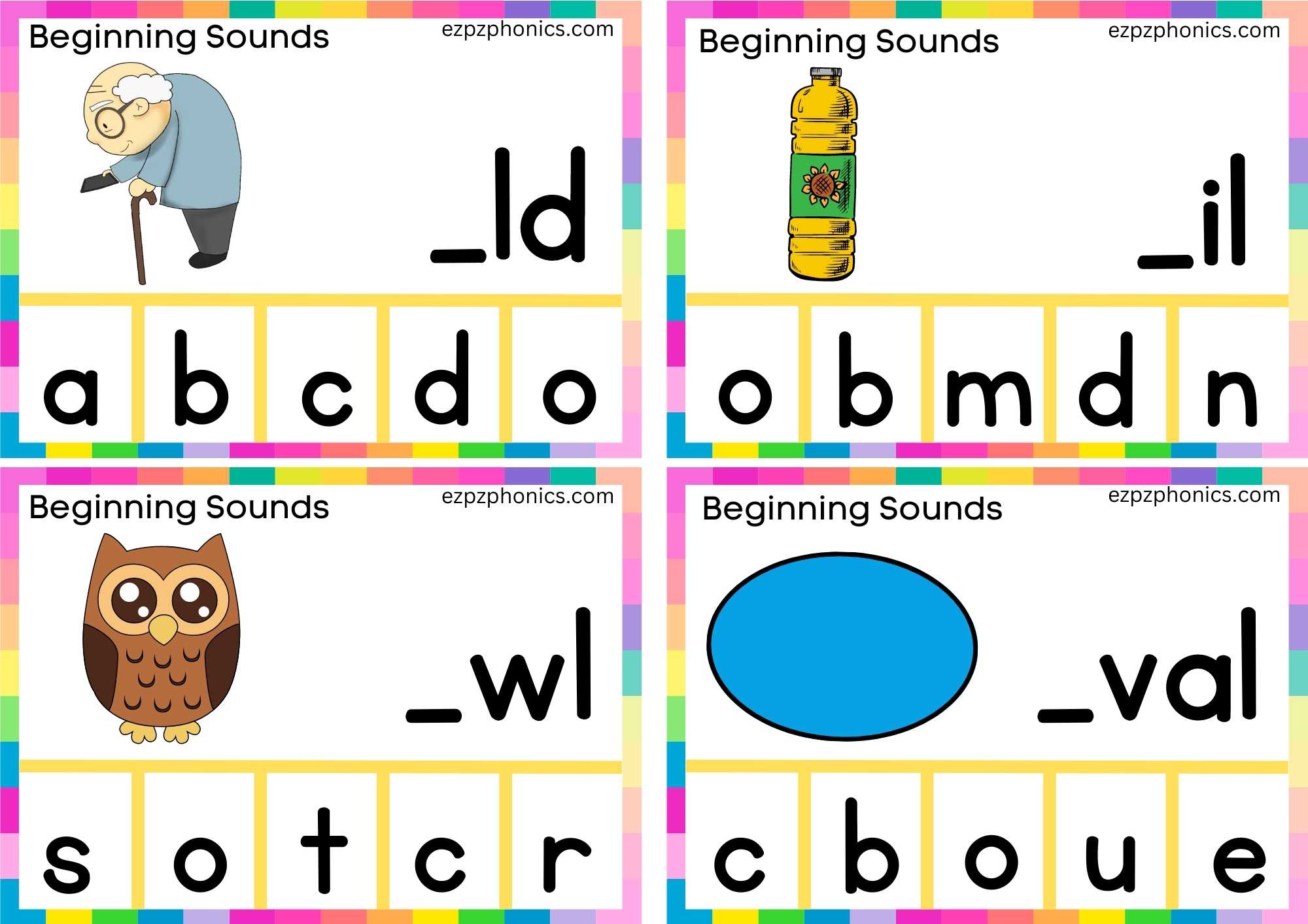 Letter O Finish The Word And Clip The Correct Letter Group 1